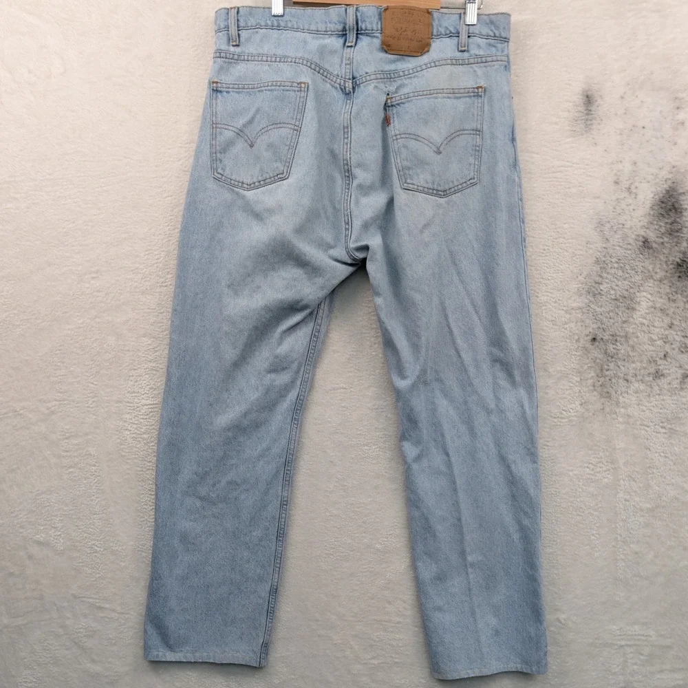 VTG Levi's 505 Jeans Men's 38x32 Blue Regular Fit Straight Leg Orange Tab 90s